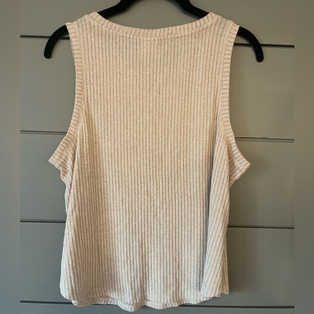 SOMA BRUSHED COZY Rib Sleep Tank cream/tan color size L EUC soft comfy - Picture 4 of 5
